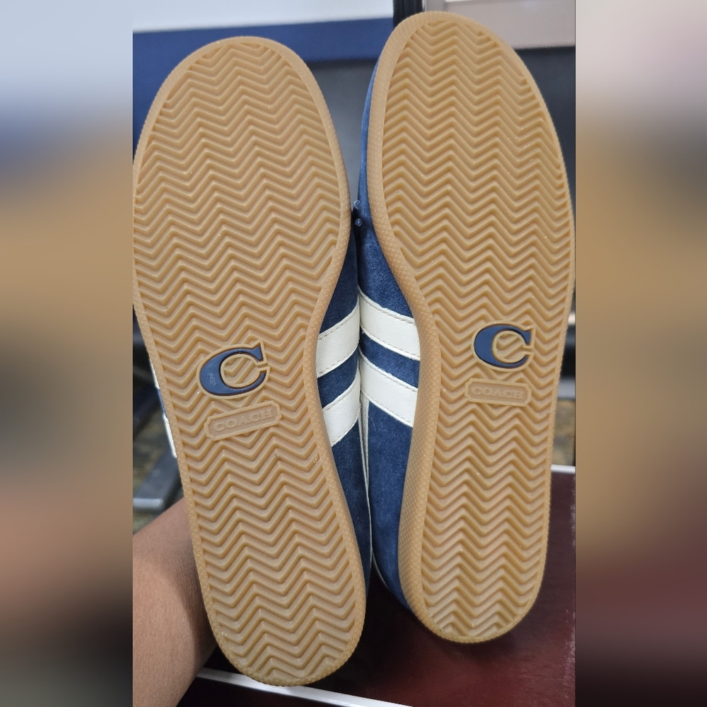 Coach Frasier Retro Sneakers in blue suede and White - Picture 6 of 11